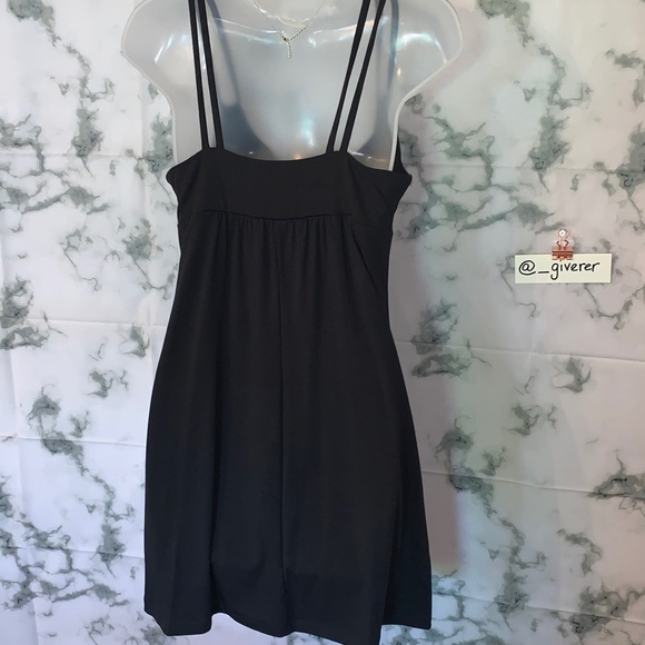 M Black Double Strap Simple Dress / Beach Cover - Picture 5 of 13